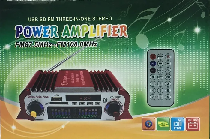 Kentiger HY-601 с 12V5A адаптер питания+ аудио кабель+ ИК-управление цифровой Hi-Fi Авто Стерео усилитель мощности USB SD плеер ЦАП