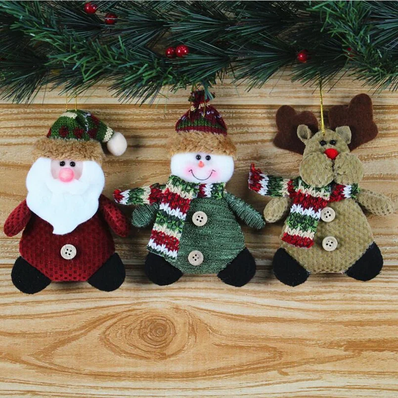 Новогодняя подвесная кукла небольшого размера в виде снеговика/Санты/оленя