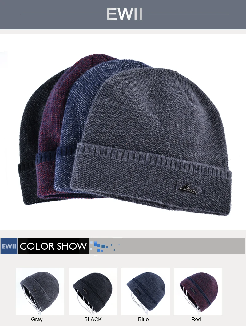 Брендовая Вязаная мужская зимняя шапка gorro beanie, вязаные шерстяные шапки для мужчин skullies bonnet cap, женские теплые шапочки, шапки chapeu masculin
