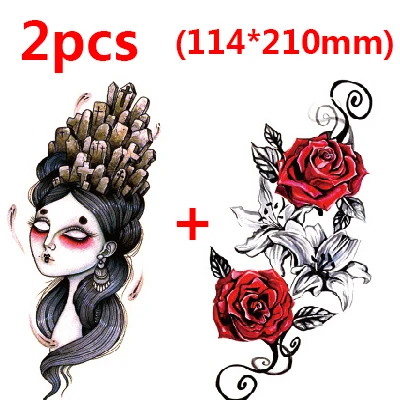 2pcs style 10 2 шт временная татуировка наклейка s водонепроницаемый переводная наклейка для тела рука цветок наклейка s браслет на талию металлик флэш-татуировки - Цвет: 2pcs style 10