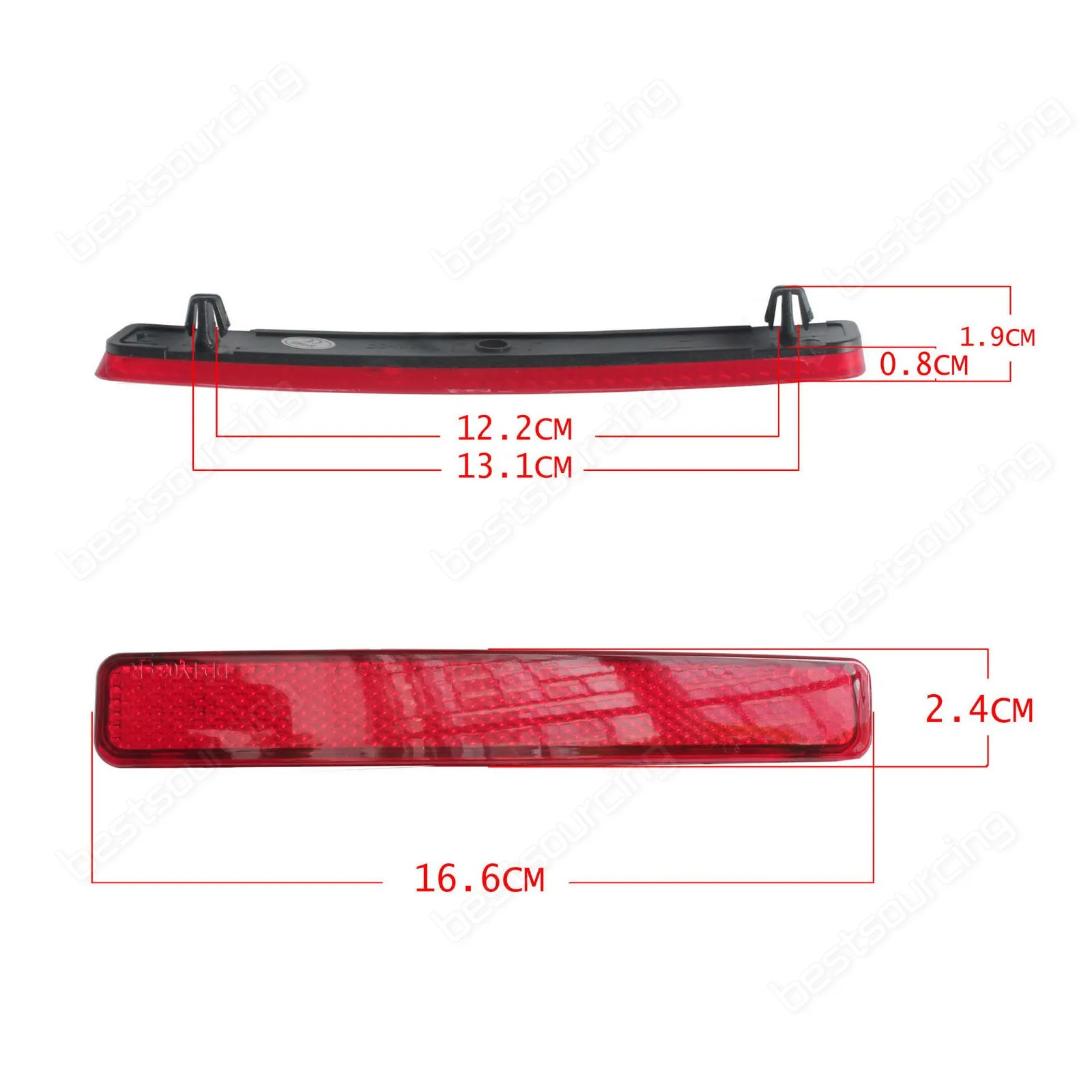 Отражатель заднего бампера ANGRONG OEM Red Lens L + R для VW Transporter T5 2003 11|Сигнальная лампа| |