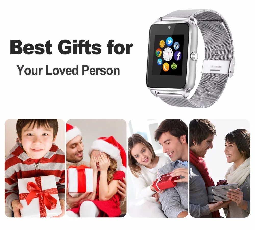 

PLYSIN Bluetooth Smart Watch Sweatproof Smart Watch Band with Touch Screen Handsfree Call Camera Call reminder VS DZ09