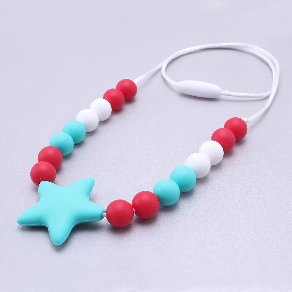 Модное Силиконовое ожерелье MHS.SUN для детей колье с жевательными бусинами в виде