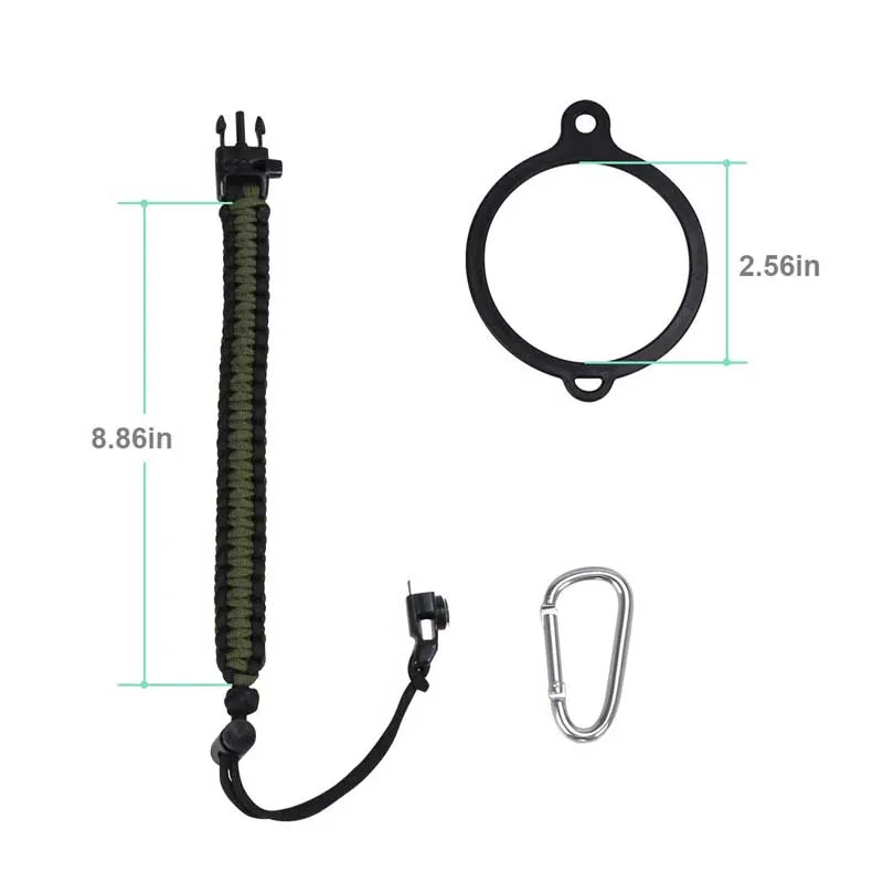 Paracord ручка гидро колба Paracord выживания ремень ж/кольцо безопасности карабин Компас для широкого рта бутылки воды 12 унций до 64 унций