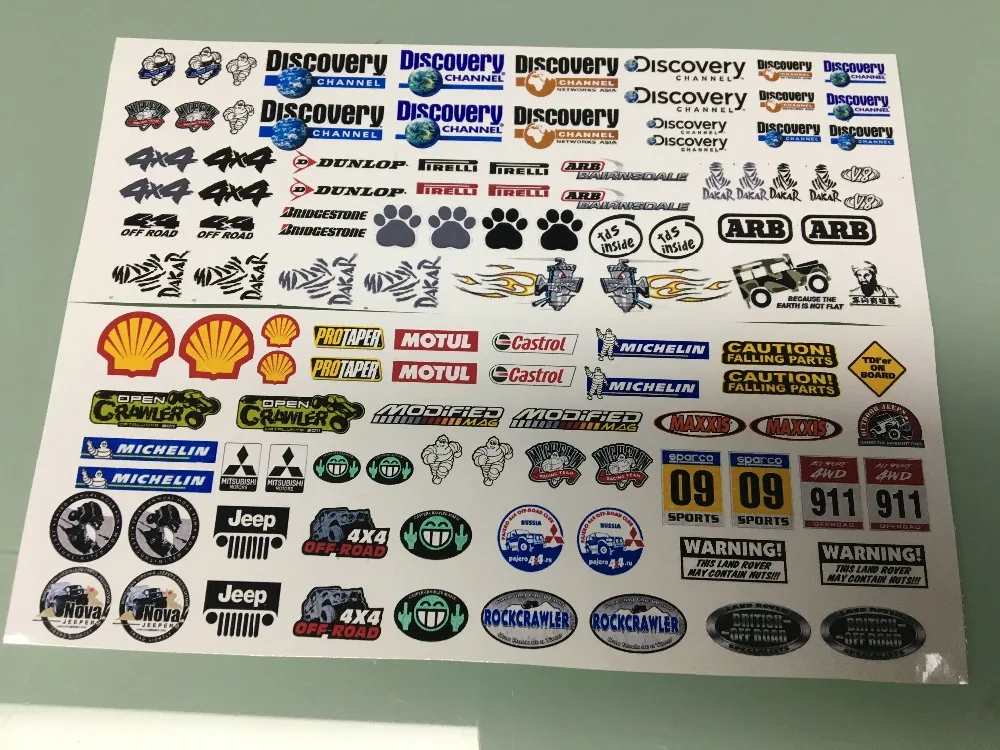 Радиоуправляемая Игрушечная машина 2 шт. стикер для джипа 1:10 осевой SCX10 JEEP Wrangler 90028