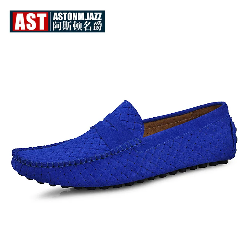 Мужские замшевые мокасины 5 цветов лоферы для вождения без застежки из воловьей