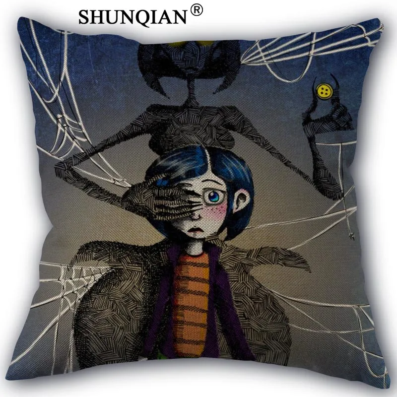 Pillow Case Льняные и хлопковые Коралина наволочка с рисунком под заказ дома Свадебные Декоративные Чехлы на подушку размером 45*45 см с одной стороны Новое поступление на год наволочка - Цвет: Pillow Case