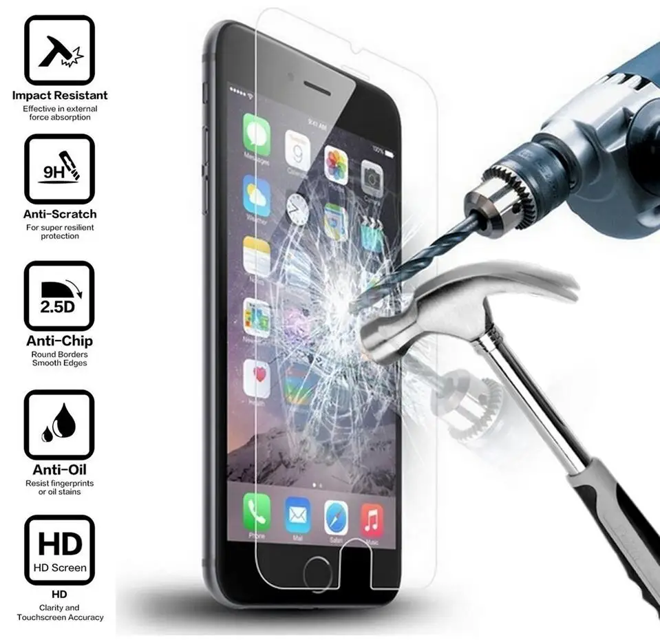 2.5D 9H закаленное стекло для iPhone X XS Max XR 7 6 6S 5 5S 2020 8 Plus 4 4S SE защита экрана закаленная