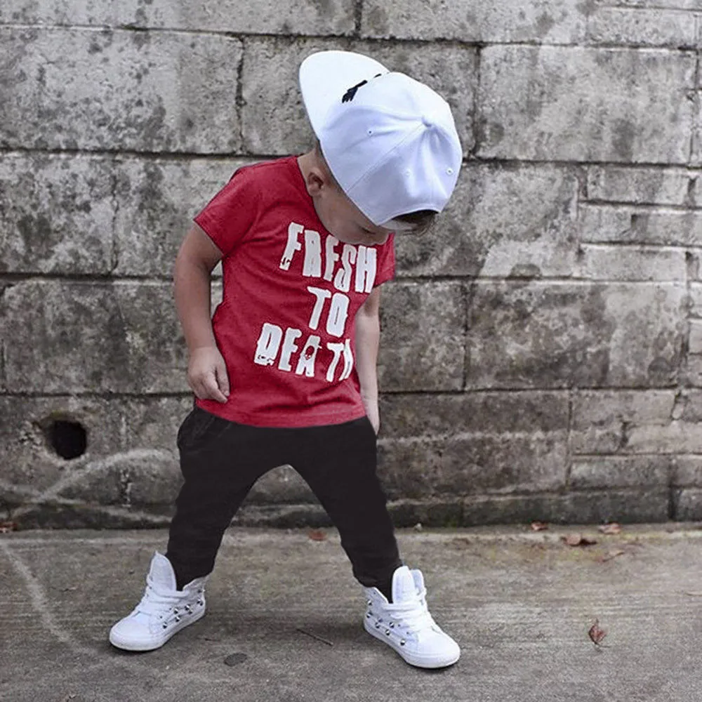 Одежда для мальчиков одежда детей топы с буквенным принтом маленьких и девочек