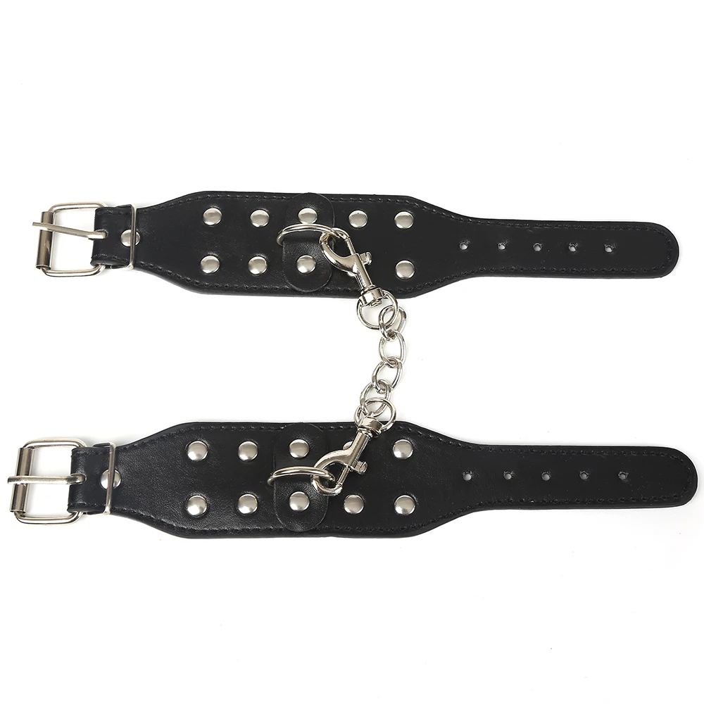 BlackWolfBdsm наручники кожаные Фетиш манжеты бандаж металлические эротические игры
