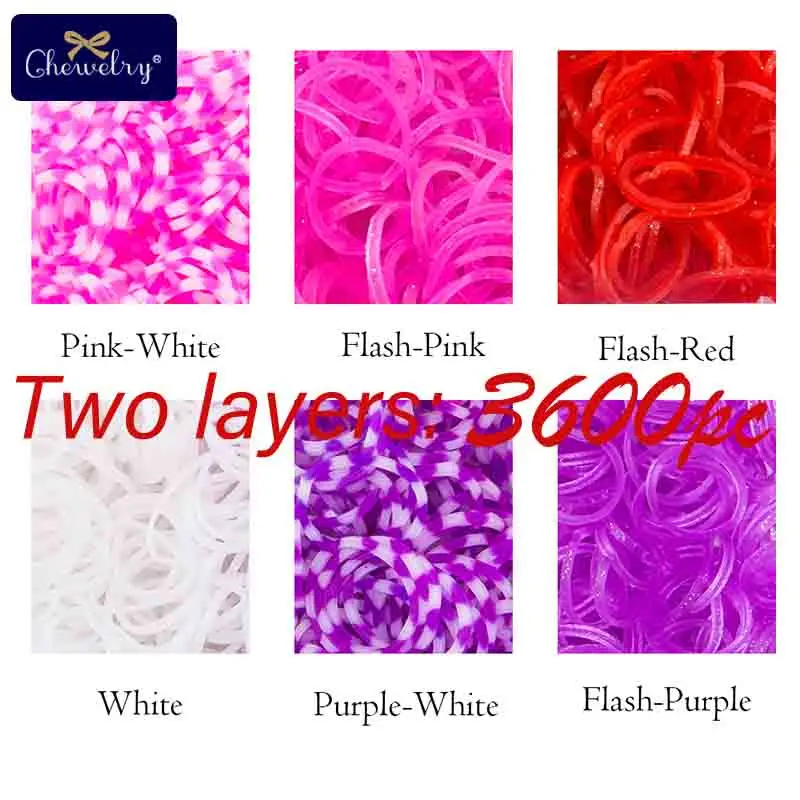 style-9 3600 шт. радужные резиновые ткацкие ленты DIY эластичный игрушечный браслет плетение для маленьких девочек косички аксессуары для волос Детский Рождественский подарок - Цвет: style-9