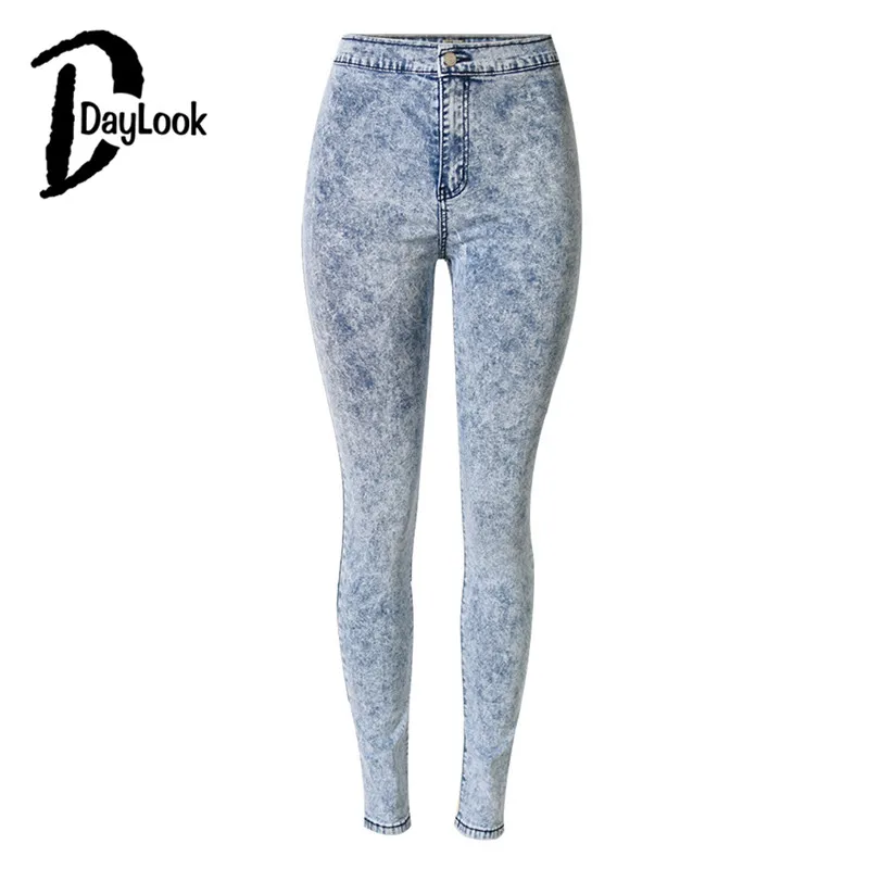 DayLook/высокое качество зимние джинсы с высокой талией повседневные узкие брюки в