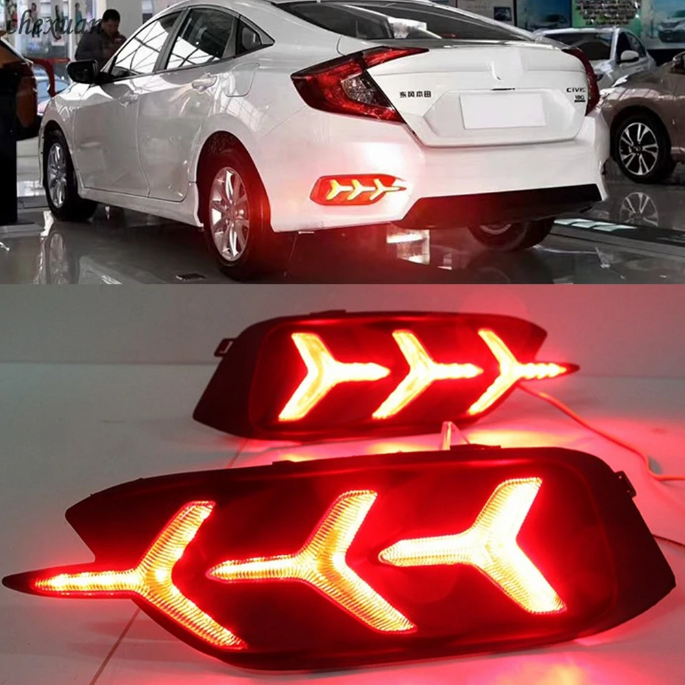 CSCSNL 1 пара для Honda Civic 2016 2017 2018 светодиодные задние фары вождения фонари тормозные