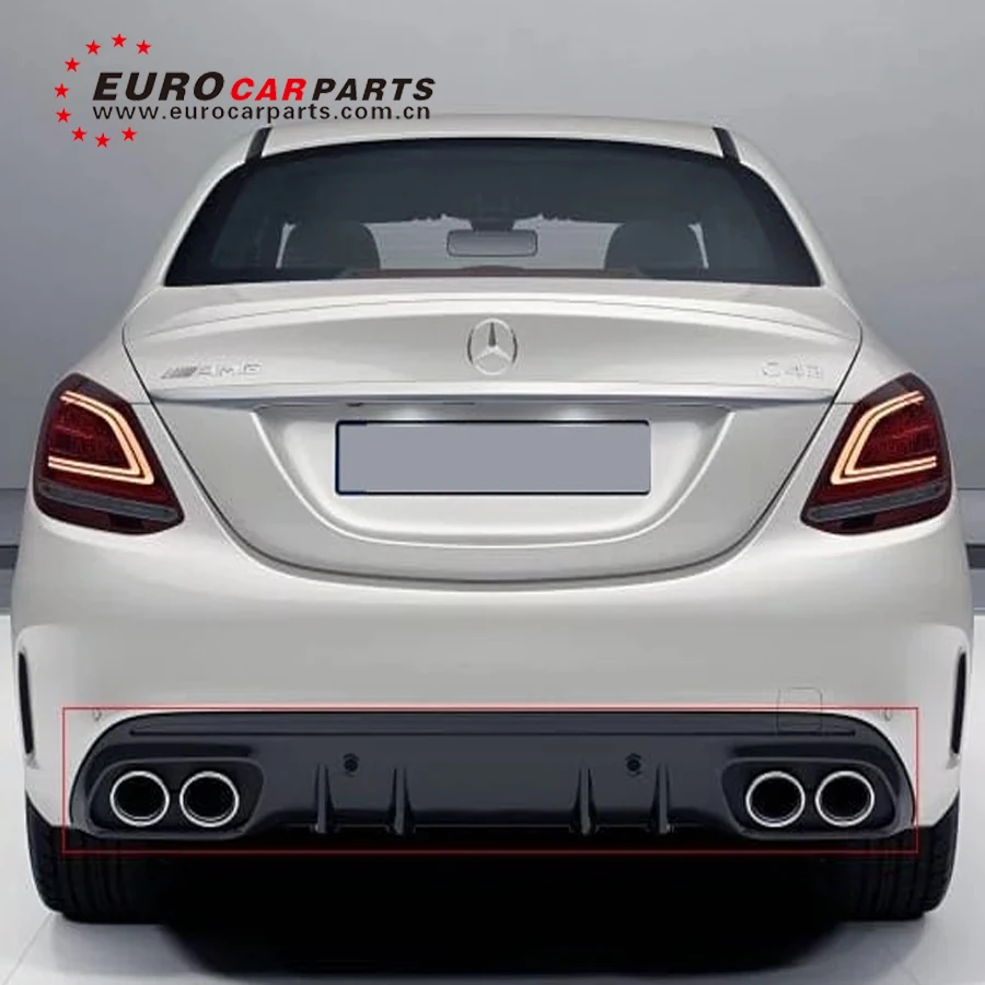 C Класс W205 Спортивная линия диффузор и глушитель наконечники для w205 C43 спортивные модели- до вид