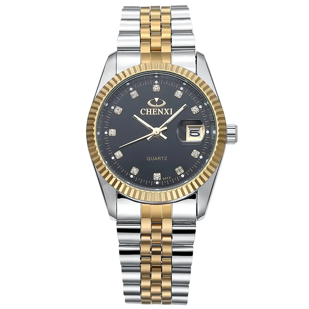 CHENXI роскошные мужские повседневные часы золотого и серебряного цвета со