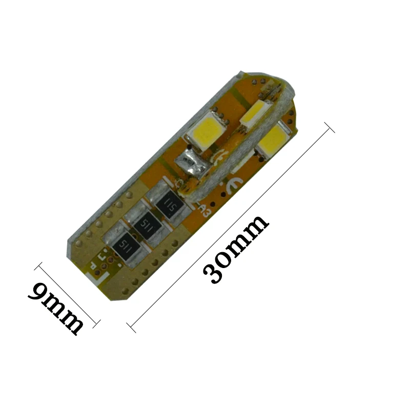 100 шт. Super brilhante T10 LEVOU Inundacao 0.15A 8 smd 2835 unde erro PCB 5 Вт 147 Wedge Porta Instrumento Боковая лампа