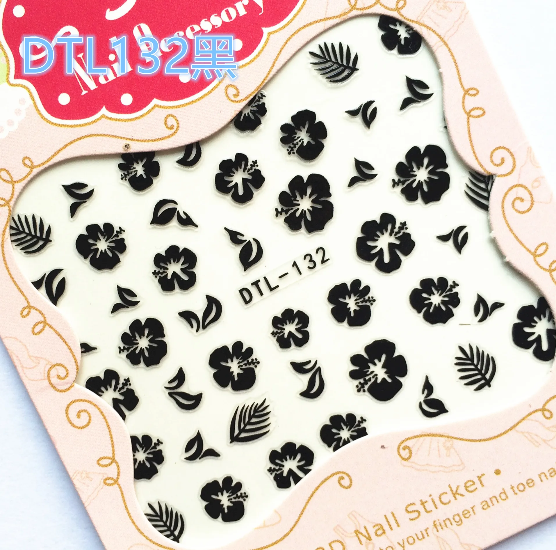

DTL097-132 Black White Water Transfer Nail Art Sticker Cute Kitty Cat Foot Dreamcatcher Nail Wrap Sticker Tips Manicura Stickers