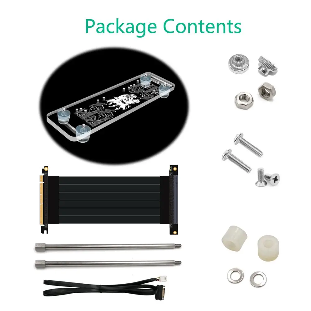 2019 new model PCI- E 3.0 16X Graphics Card vertical kickstand/base with RGB LED Light and PCI-E Extension cable DIY ATX case |