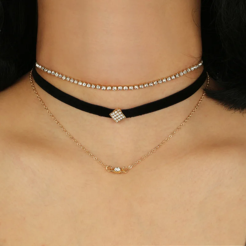 Европейская мода Многослойные круглые ожерелье-чокер с подвесками в дизайне