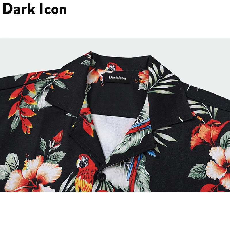 Мужские рубашки с коротким рукавом DARK ICON повседневные в стиле хип хоп лето