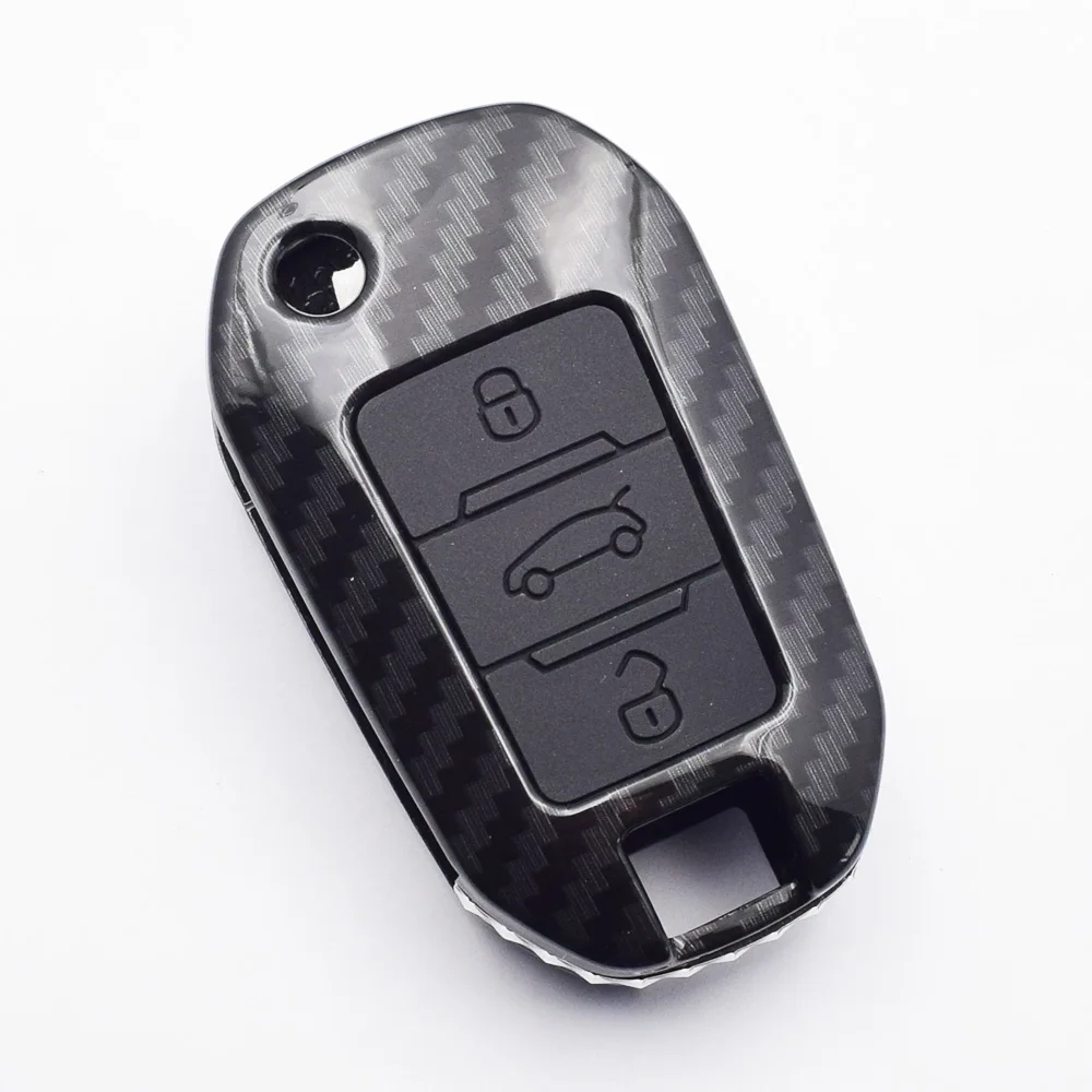 Карбоновый Чехол для автомобильного ключа Peugeot 5008 4008 3008 2008 308 408 508 307 301 S 207 206 Citroen