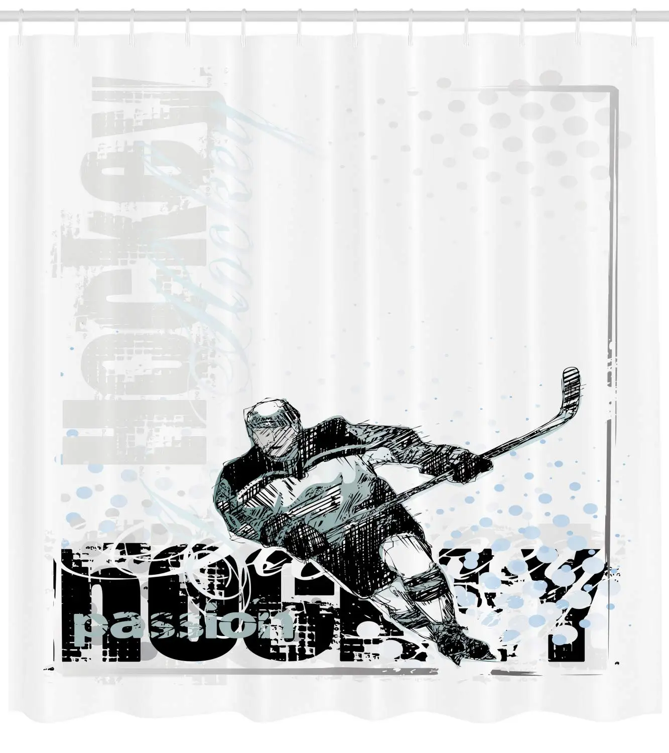 Хоккейная занавеска для душа Профессиональный Готический эскиз искусство стиль