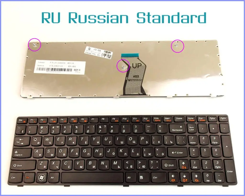 

Russian RU Version Keyboard for LENOVO V109820BS1 NSK-B20SN N4L-US 9Z.N5GSN.001 Laptop With Frame
