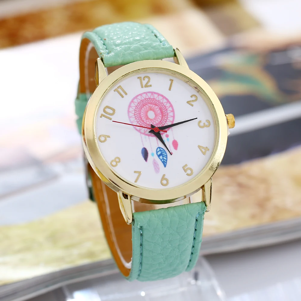RUNER Dreamcatcher кварцевые женские часы Роскошный Кожаный ремешок наручные платье Relojes