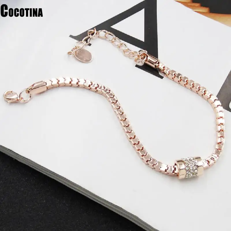 Новый женский браслет стразы с розовыми кристаллами для женщин Кристальные