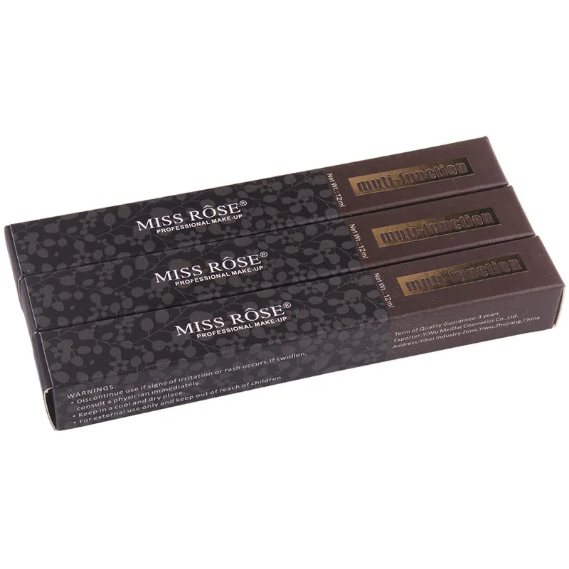 Мисс Роуз бренд 1 шт. 3D Волокно объем Тушь для ресниц Длинные черные расширение