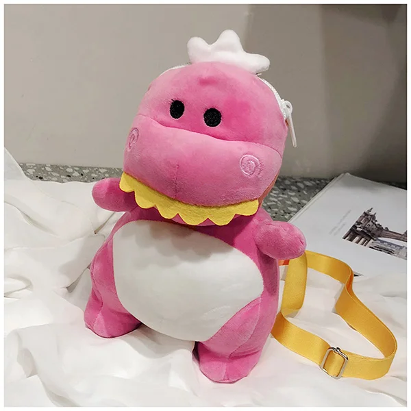 Милый игрушечный динозавр, Плюшевый Рюкзак Kawaii, набивной рюкзак для куклы Love, сумка-мессенджер для девочки - Цвет: Красный