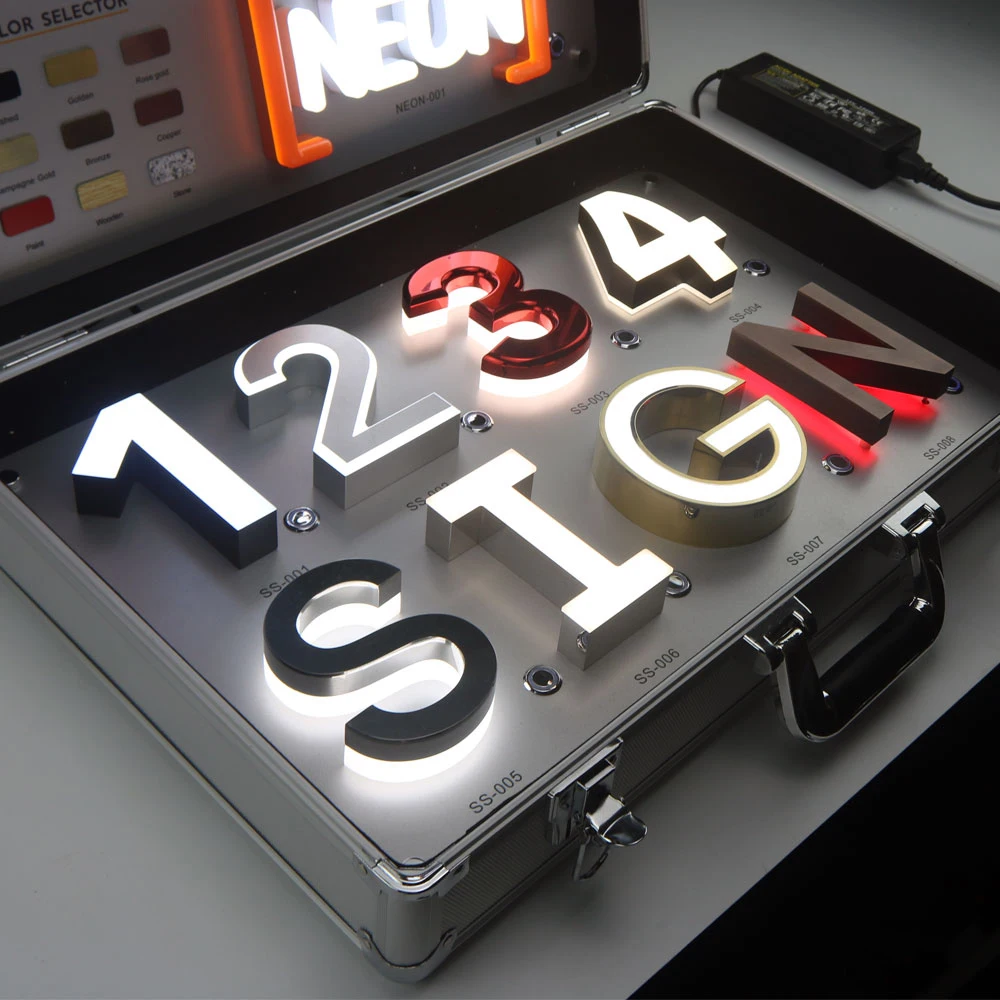 СВЕТОДИОДНЫЕ знаки буквы образец коробки 3D нержавеющая сталь led канал письмо