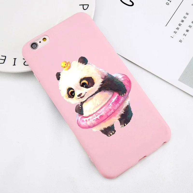 TPU Чехол для телефона с забавным рисунком панды медведя кота для iPhone 7 7s 5 5S SE 6 6s 8 plus Xs XR 11 Pro Max SE, силиконовый чехол для телефона - Цвет: TPU