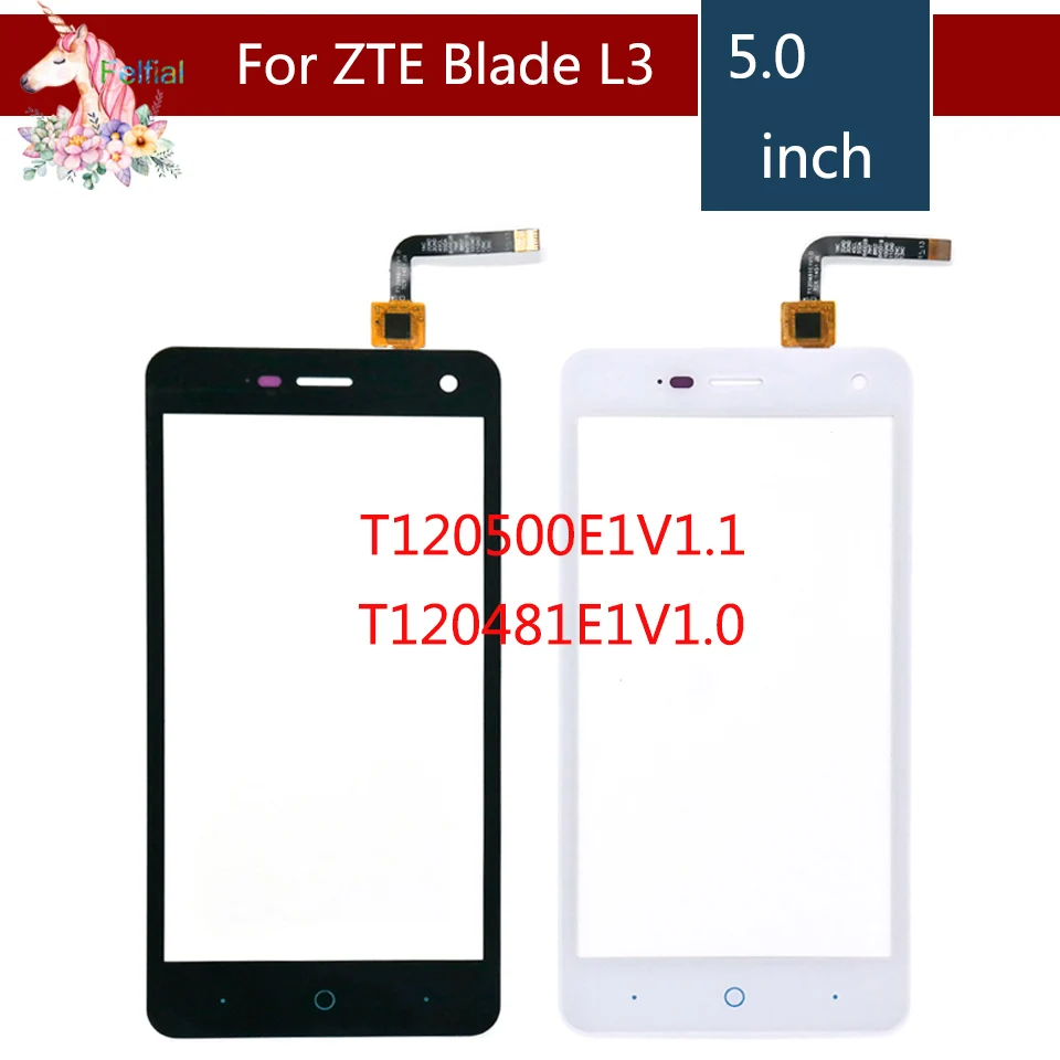 10 шт./лот для ZTE Blade L3 T120500E1V1.1 или T120481E1V1.0 сенсорный ЖК экран дигитайзер Датчик