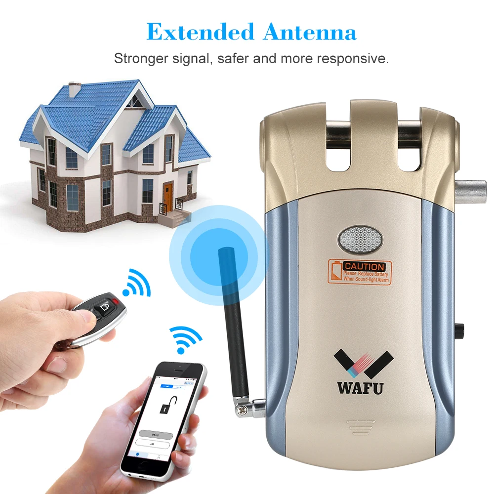WAFU WF-008U Remote Control Intelligent Electronic Lock Invisible Keyless Entry Door APP Unlocking with 4Remote Controllers |
