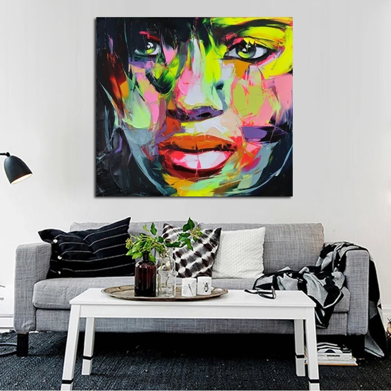 

Handmade Colorful Wall Art Modern Abstract Pictures Oil Paintings Home Decor High Quality Pictures Colorful Lady Home Decor