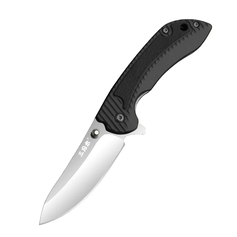 black Sanrenmu 7105 складной нож 12C27 лезвие PA66+ GF ручка 58HRC хороший многофункциональный инструмент для кемпинга, охоты, туризма, приключений и дома - Цвет: black