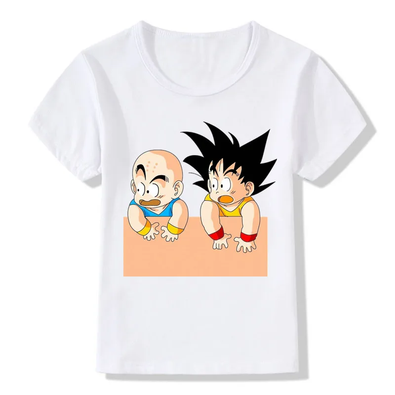 Летние детские короткий рукав футболки для мальчиков Dragon Ball мило Goku топы Модные с