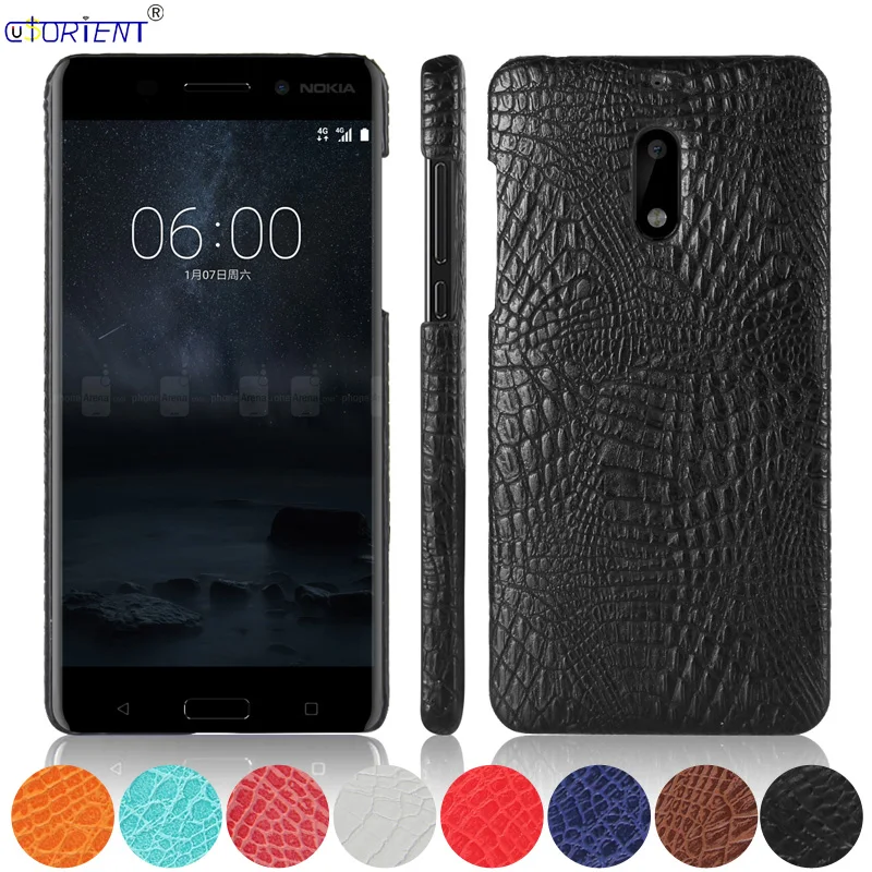 Чехол бампер из крокодиловой кожи для Nokia 6 2017 TA 1000 1003 1033 1039 Жесткий поликарбоната