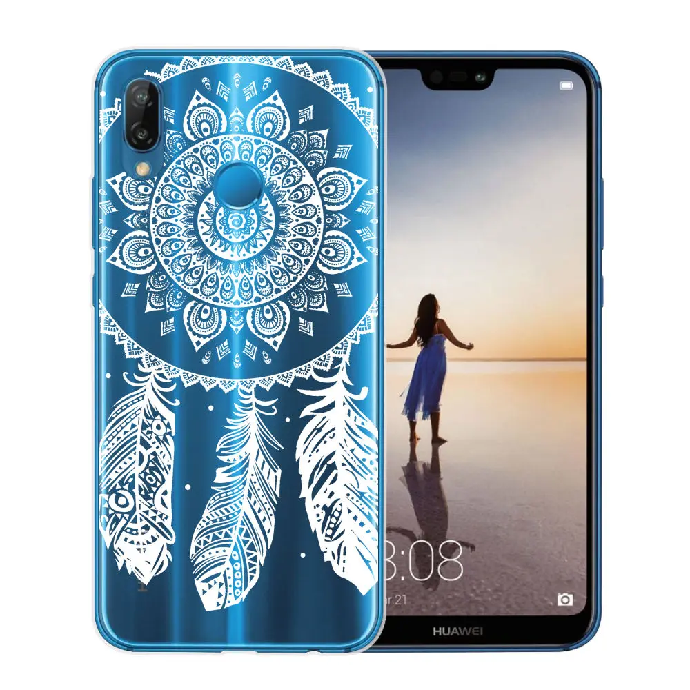 Чехол в стиле ретро с изображением цветка мандалы для Huawei P8 P9 Lite 2017 P10 P20 Pro мягкие