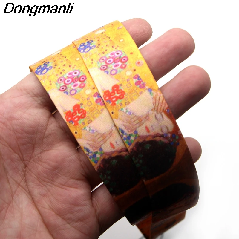 P1988 Dongmanli Gustav Klimt ремешки для ключей ID карты Пропуск Тренажерный зал мобильный телефон USB держатель Бейджа висячая веревка Лариат Ремешок