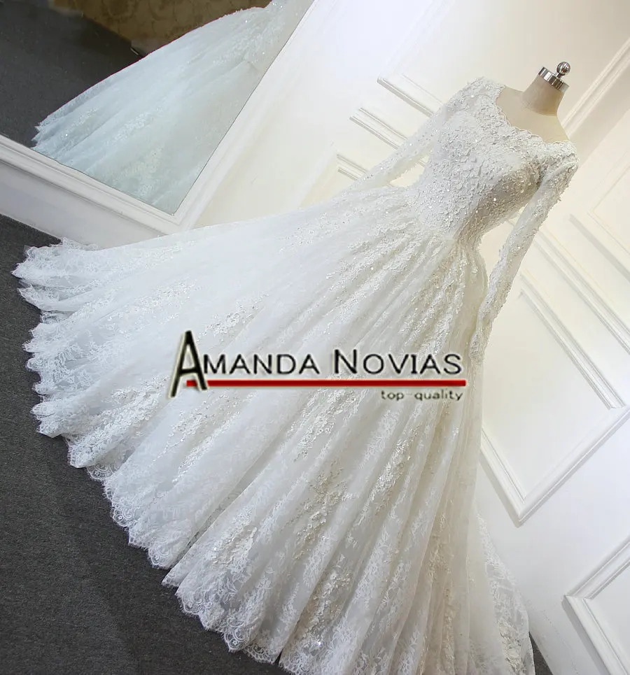Кружевное свадебное платье с длинным рукавом Amanda Novias роскошное | Свадьбы и