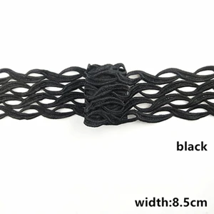 BLACK CHICKNIT ширина 8,5 см золото черный белый Водорастворимая вышивка кружевная отделка Лента тканевые аксессуары к одежде JB66 - Цвет: BLACK