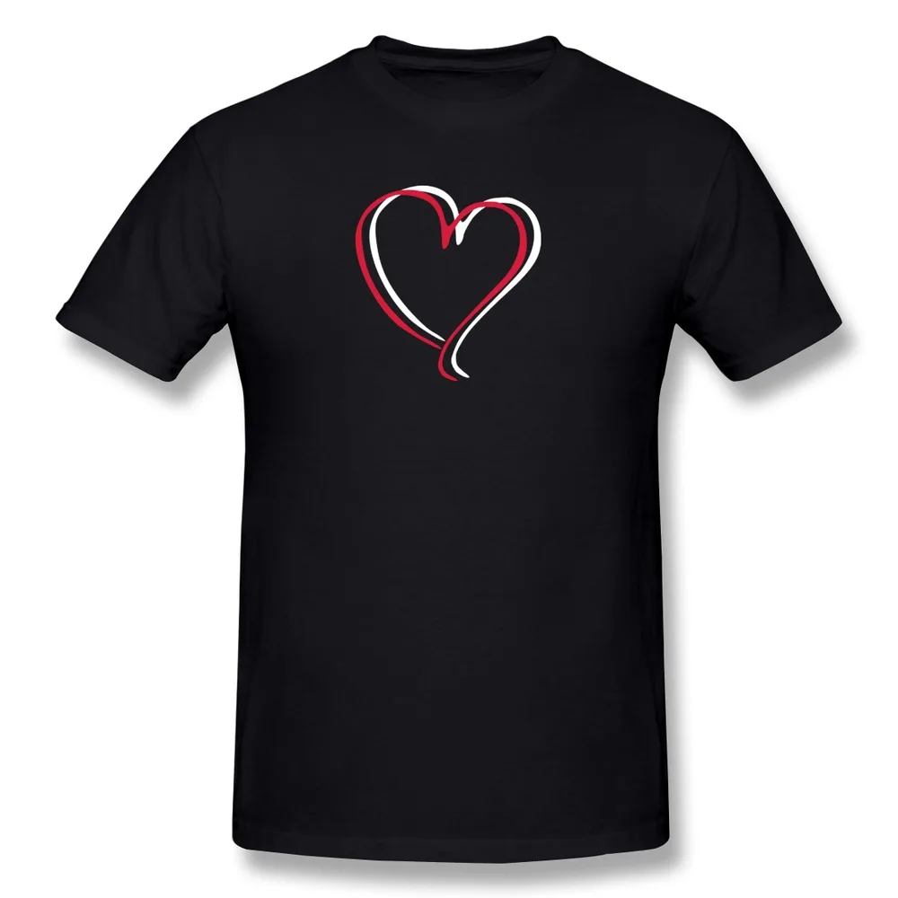 Custom Short Sleeve Men's T-Shirt Double Heart - Red Funny Single Men T Shirts Fashion Style | Мужская одежда
