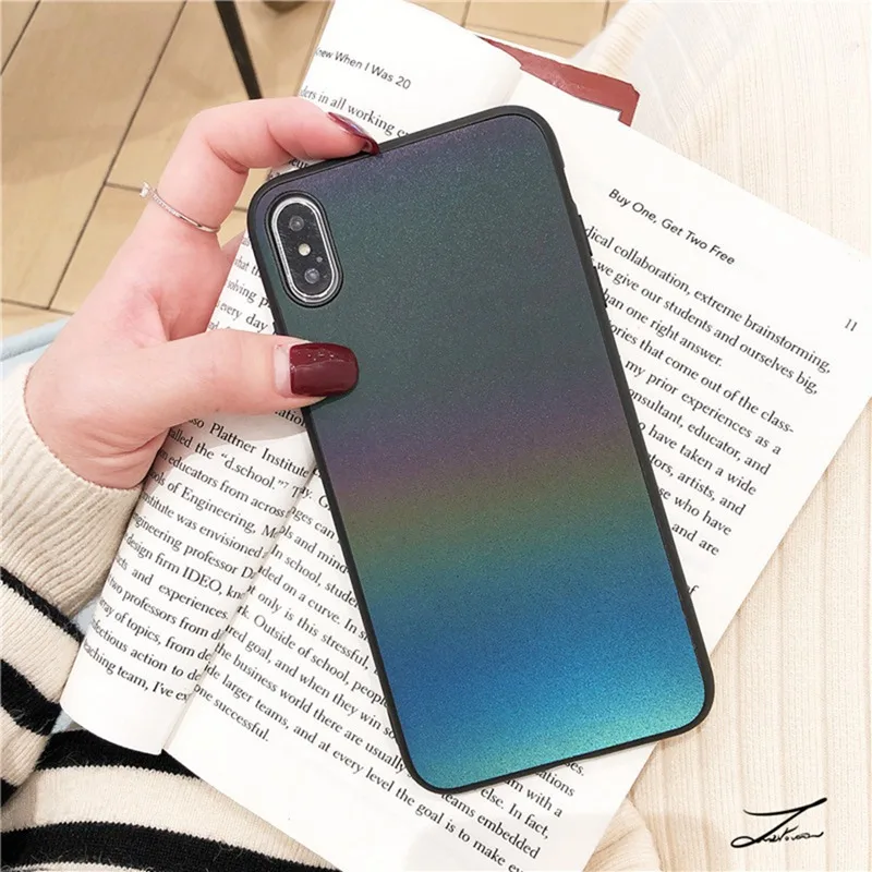 Голографический градиентный цветной светоотражающий чехол для iphone 11 Pro Max 6 6s 7 8 plus