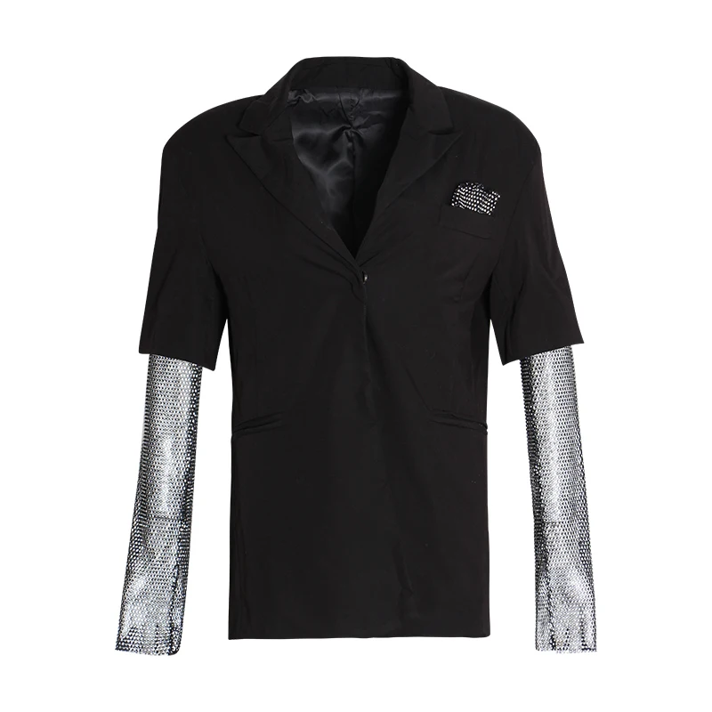 Женский блейзер VGH Свободное пальто с длинным рукавом и отложным воротником