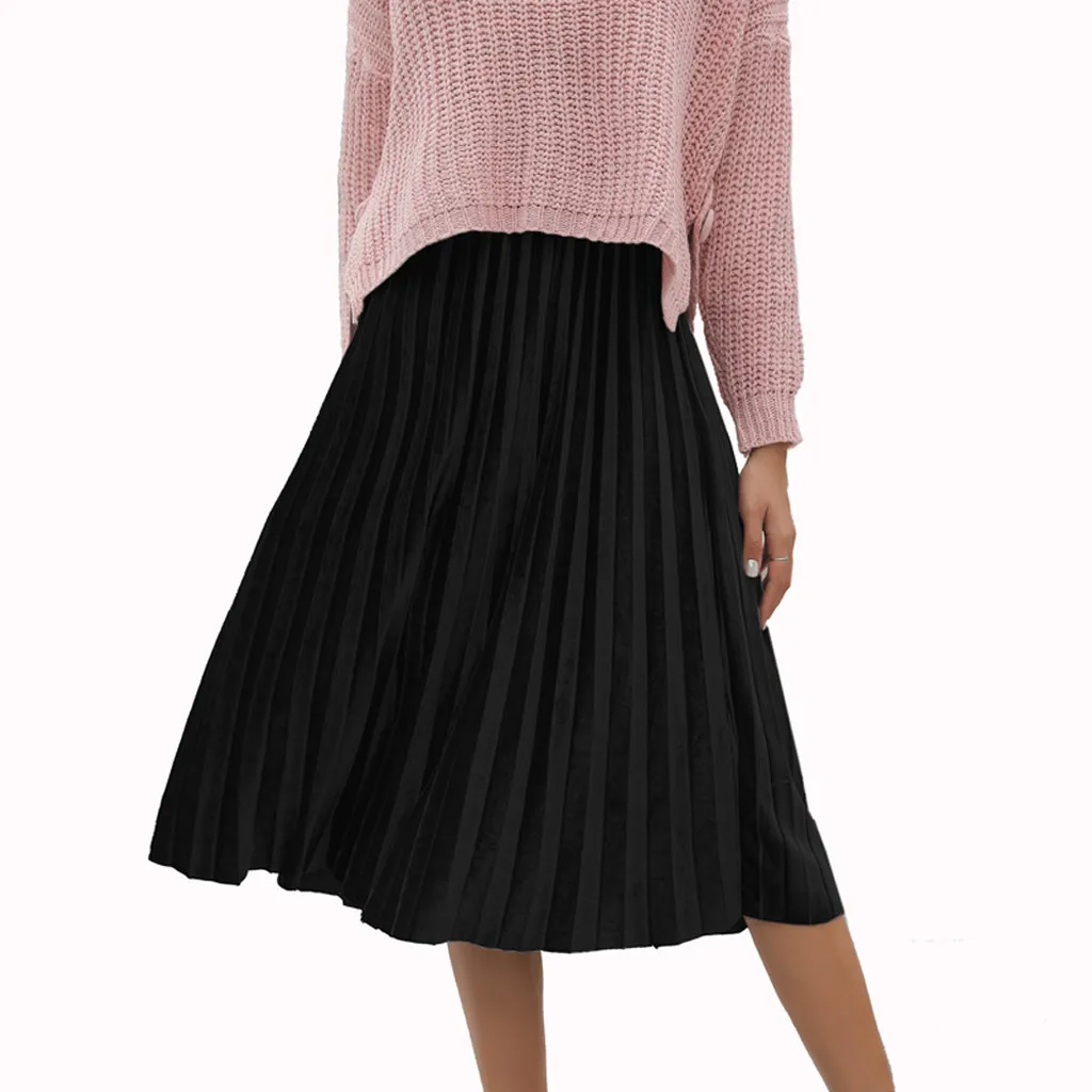 Skirt For Women Harajuku Tutu Fashion Solid High Waist Casual Pleated Ladies | Женская одежда