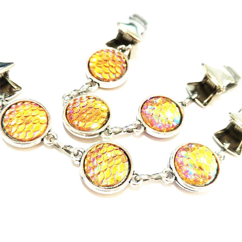 Round Mermaid Scales Cardigan Clip Sweater Jewelry Brooch For Women Clasp Shawl Mittens Guard Clips | Brooches
