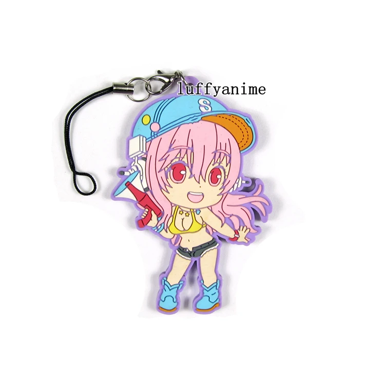 Super Sonico резиновая подвеска suu Fujimi аниме брелок для ключей игрушечные фигурки