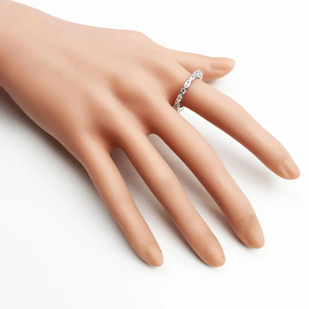 Кольца вечности в стиле бохо с белым ПАВЕ серебро 925 пробы креольский глаз модные